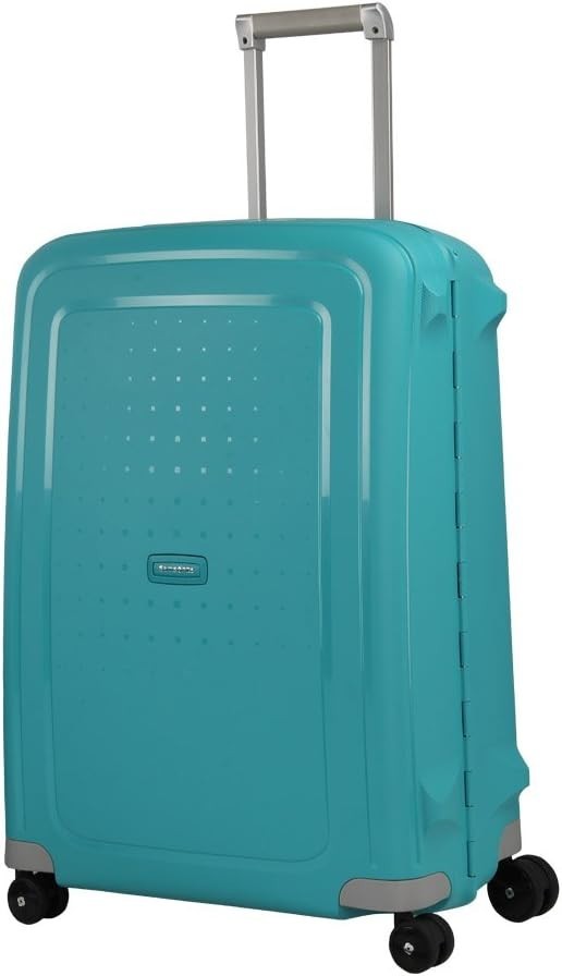 69cm Aqua Blue Medium Check In Suitcase Hard Shell TSA Lock Spinner 79L