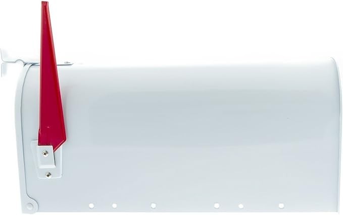 Lockable White Steel Mailbox – Weatherproof, Rustproof, Easy Access, Post Mount