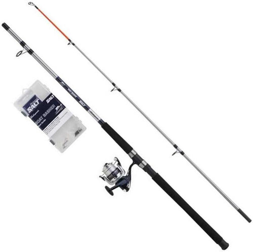 Sea Fishing Rod Reel Combo Boat Basher Set Hard Case Tackle Box Included