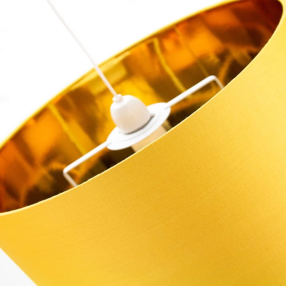 Ochre Drum Lamp Shade Gold Lined Modern Table Floor Pendant 14"