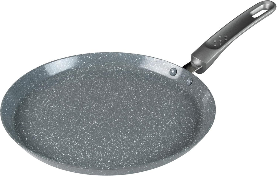 25cm Non-Stick Marblestone Crepe Pan, PFOA-Free, Induction & Gas Compatible