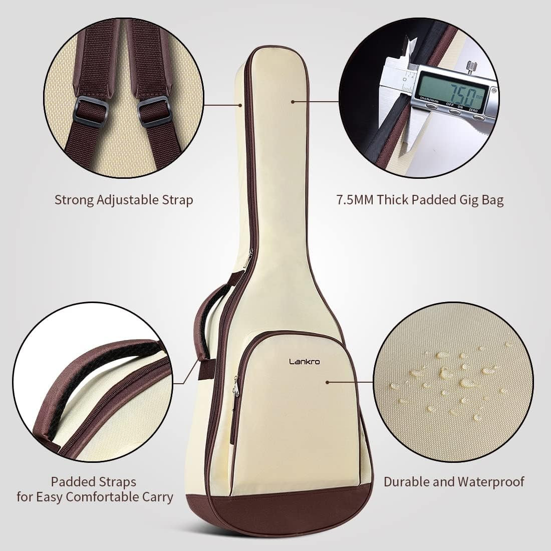 3/4 Acoustic Guitar 38in Cutaway Starter Kit Black
