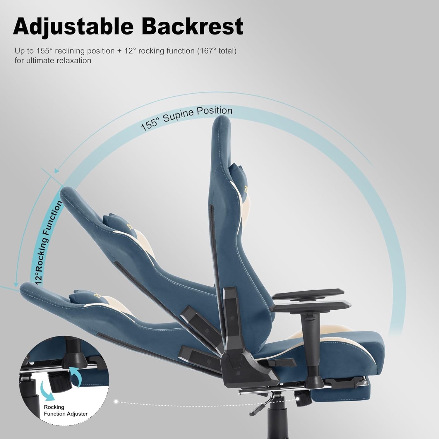 Ergonomic Gaming Chair with Footrest & Lumbar Support – Adjustable Desk Seat