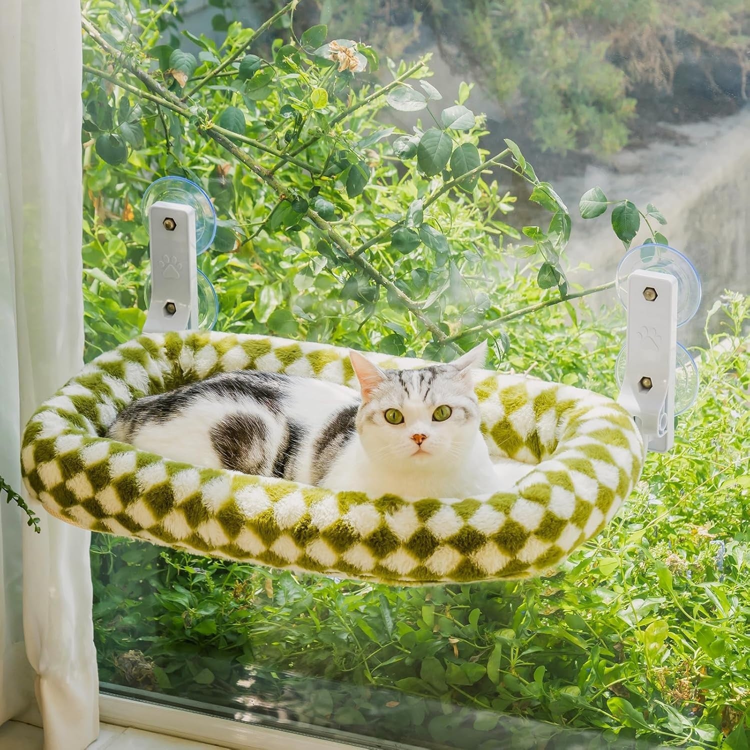 Plush Cat Window Hammock Foldable Perch Bed Large Sturdy 18kg