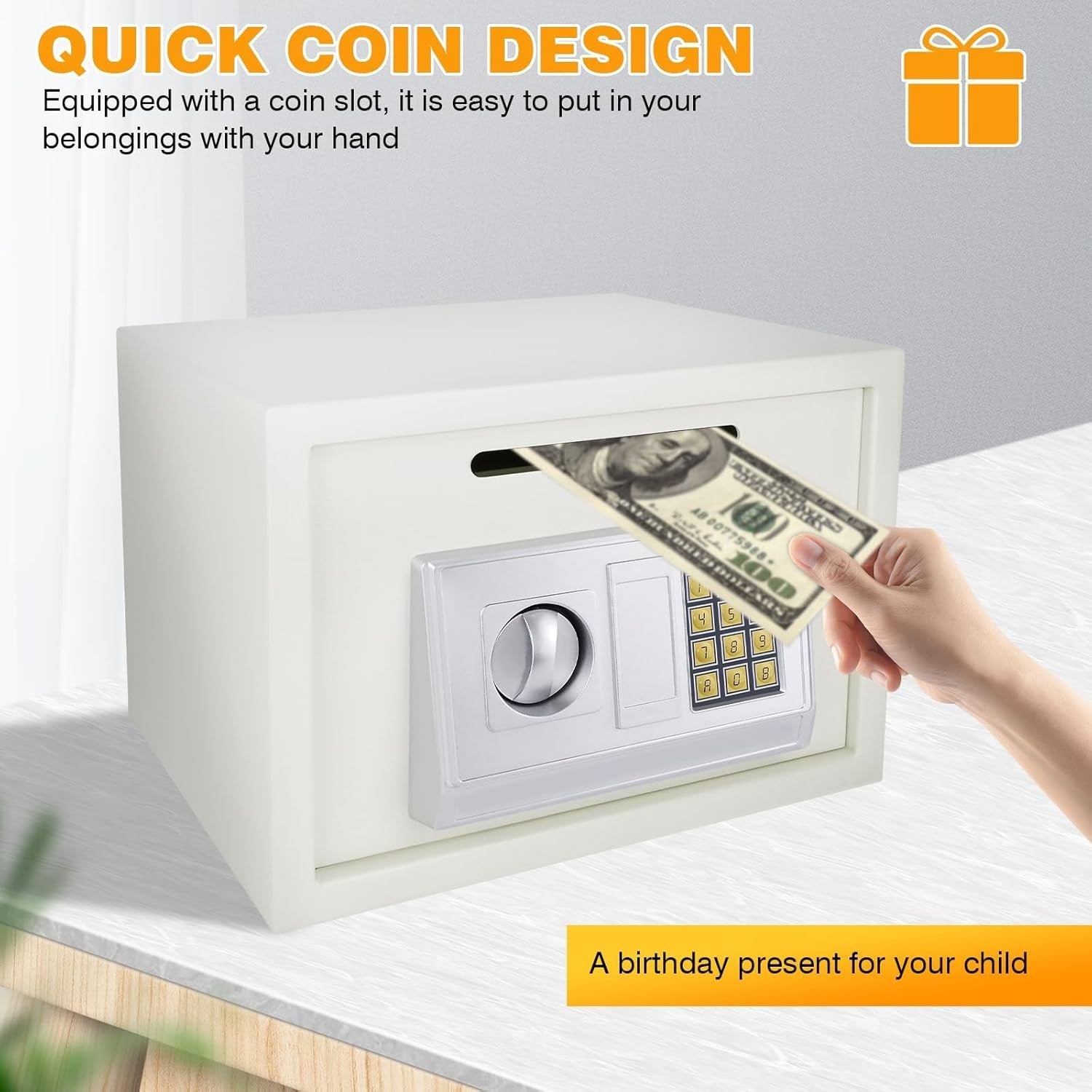 16L Electronic Safe Box Digital Keypad Lock Cash Jewelry Document Safe