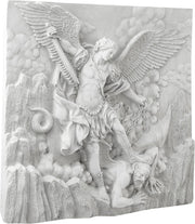 St Michael Archangel Wall Sculpture Stone Effect 56cm
