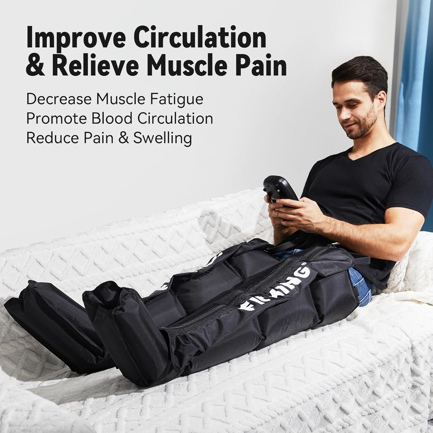 Leg Compression Massager Large Calf Thigh Recovery Boots Pain Relief Therapy