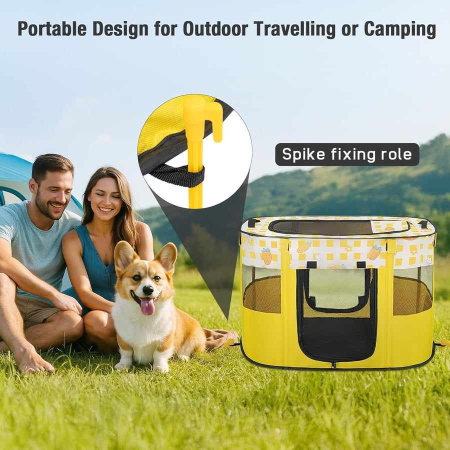 Foldable Pet Playpen Large Dog Cat Crate Portable Indoor Outdoor Travel Cage