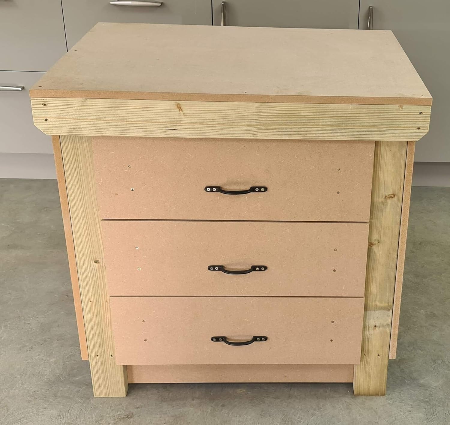 3ft Heavy Duty Wooden Workbench Tool Cabinet – 18mm MDF Top & Drawers