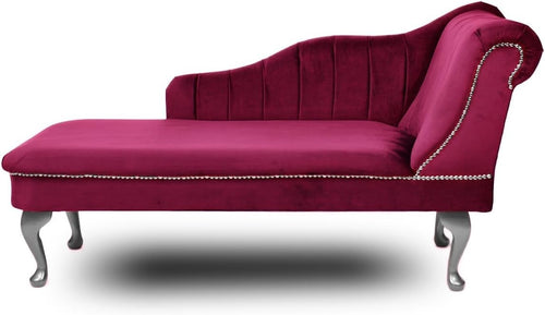 Velvet Chaise Lounge Right Hand Tufted Accent Sofa Chair Boysenberry 133cm