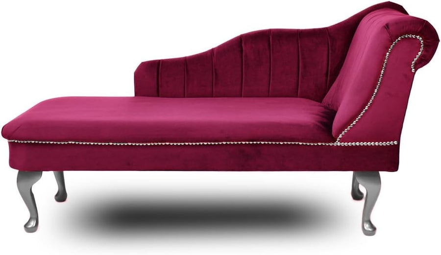 Velvet Chaise Lounge Right Hand Tufted Accent Sofa Chair Boysenberry 133cm