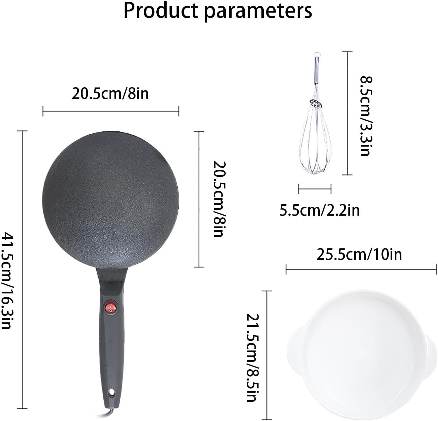 Electric Crepe Maker 900W | Instant Handheld Non-Stick Pancake Maker with Batter