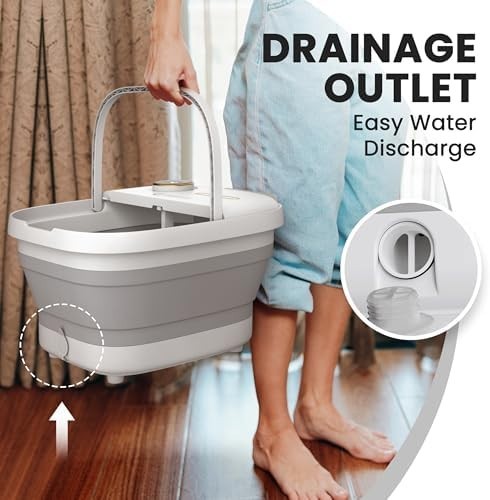 Luxury Heated Foot Spa Massager with Bubbles Lights Timer Large Size