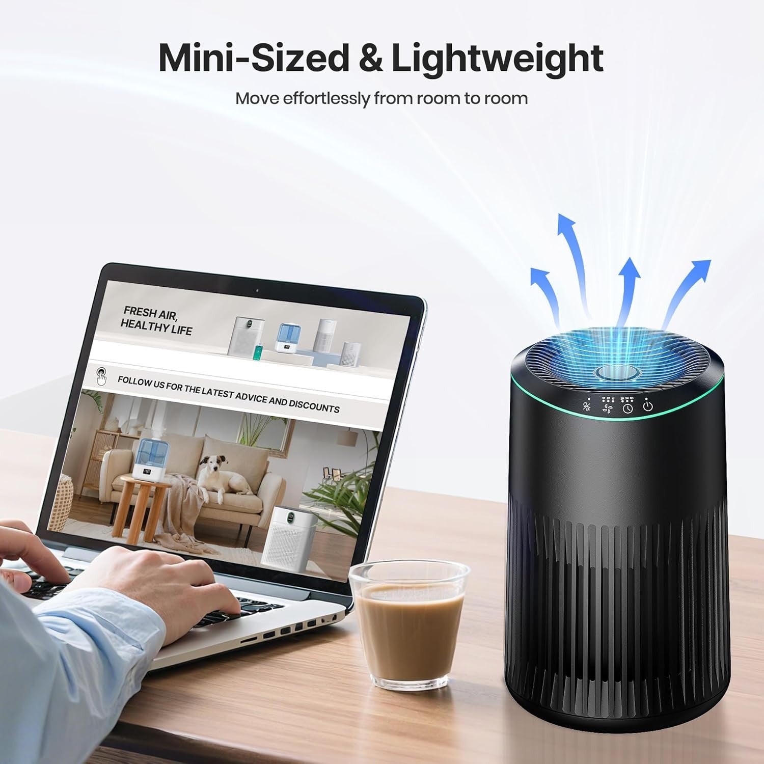 Quiet HEPA Air Purifier Sleep Mode Aromatherapy Pet Smoke Odor