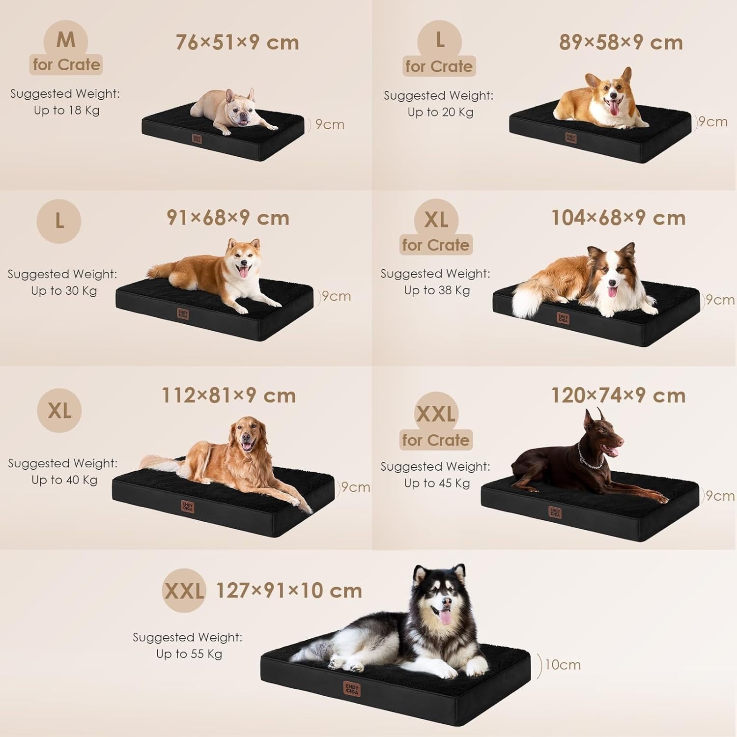 Orthopedic XXL Dog Bed 119x73x9cm Washable Cover Non Slip Black
