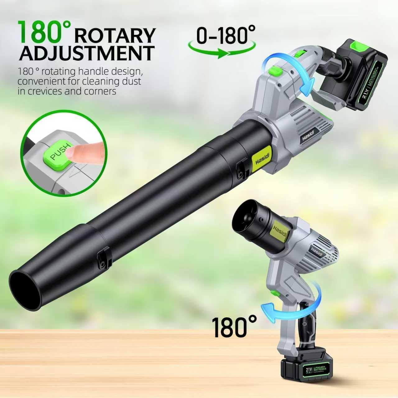 Cordless Leaf Blower 990000RPM High Speed 2 Batteries Lightweight Garden