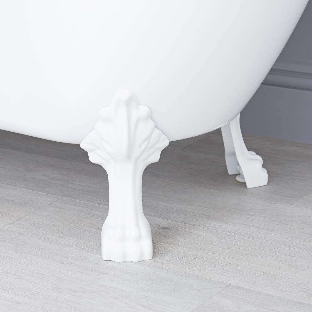 White Double Ended Roll Top Bath 1780x825mm Freestanding White Claw Feet