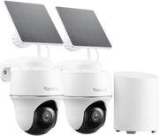 2K Solar Security Camera System Wireless PTZ AI Detection 2 Cam