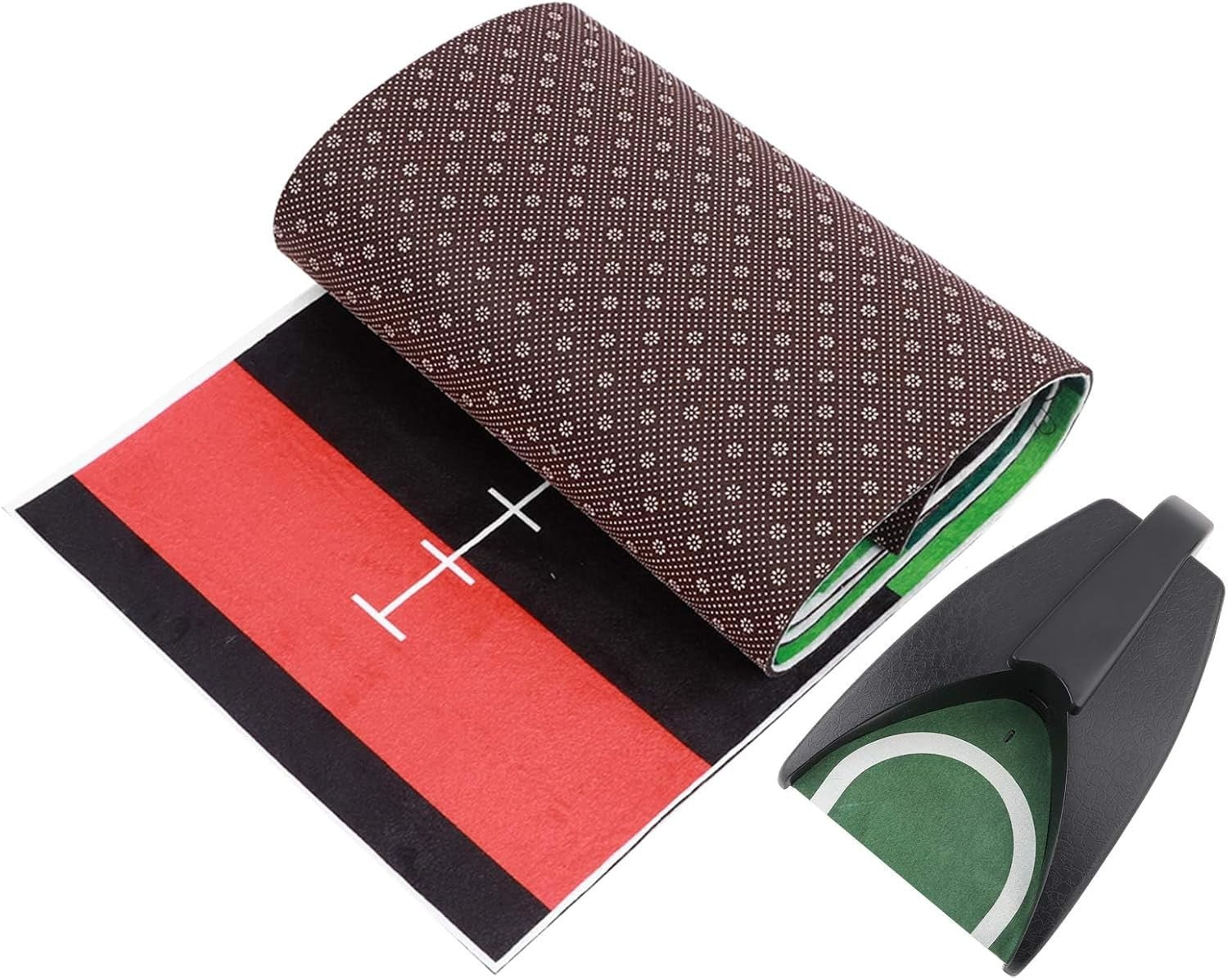 Indoor Golf Putting Mat 53" Trainer Practice Mat w Ball Return Alignment