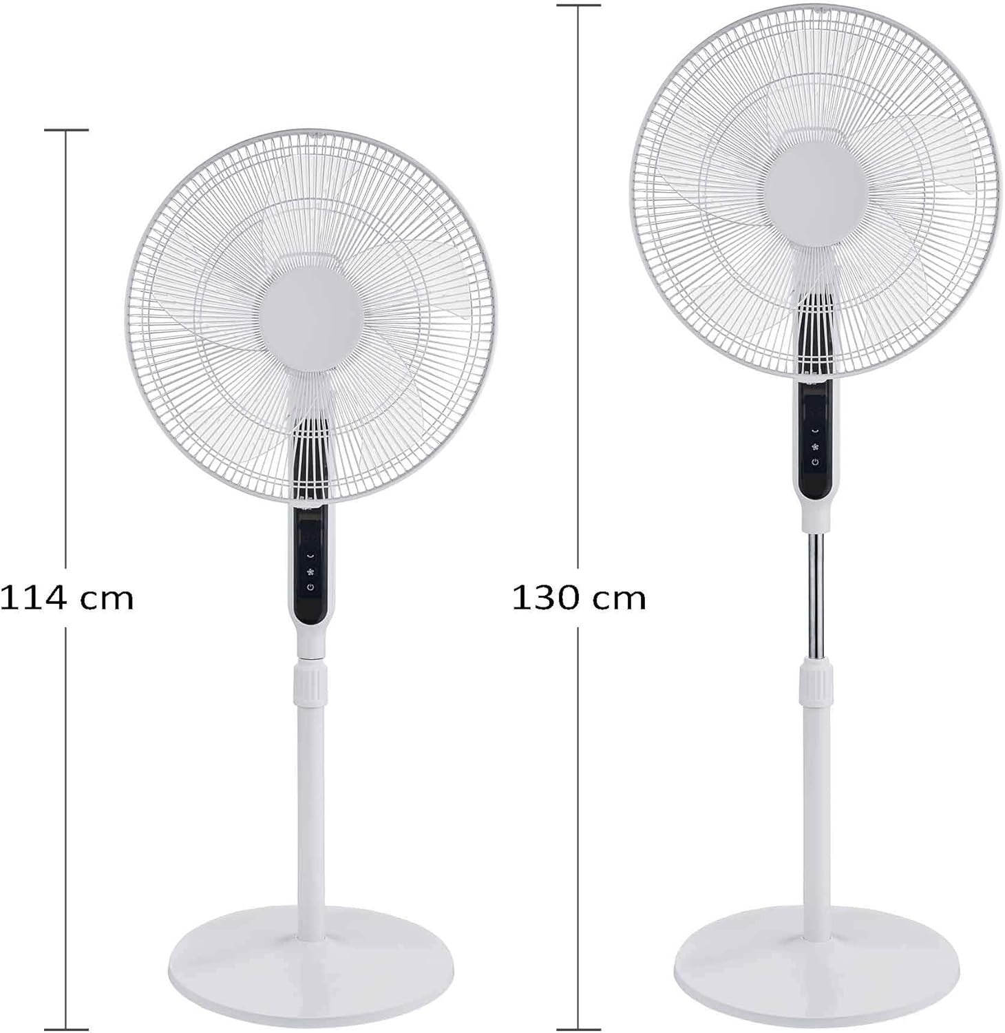 16" Pedestal Fan –Quiet 12-Speed DC Motor Remote Control Adjustable Standing Fan