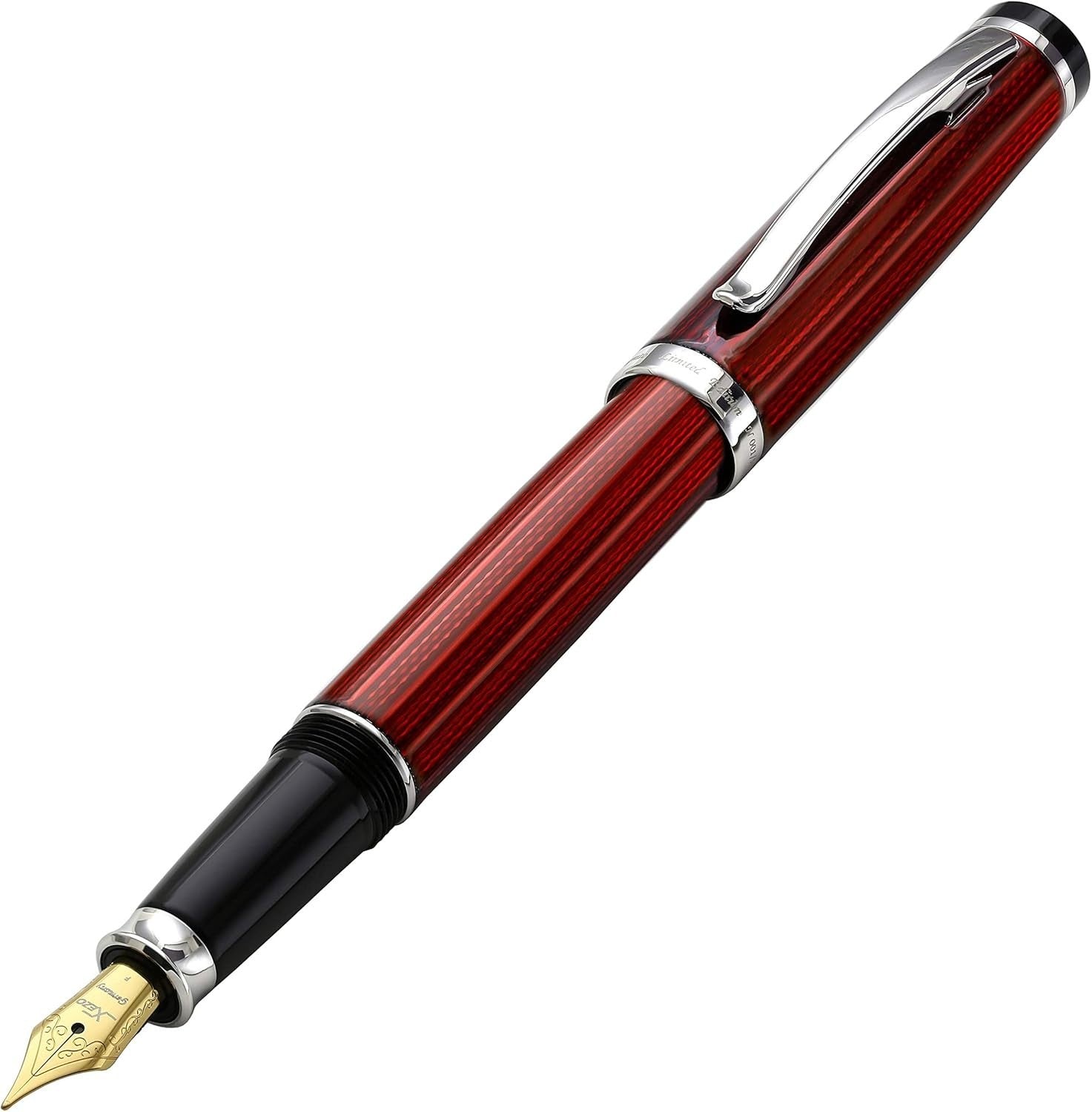 Burgundy Red Fountain Pen Fine Nib Handcrafted Smooth Writing Set