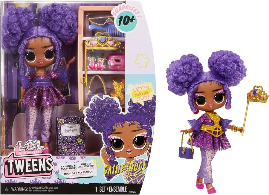 Fashion Doll Tweens Purple Hair 10+ Surprises Rock Star Accessories