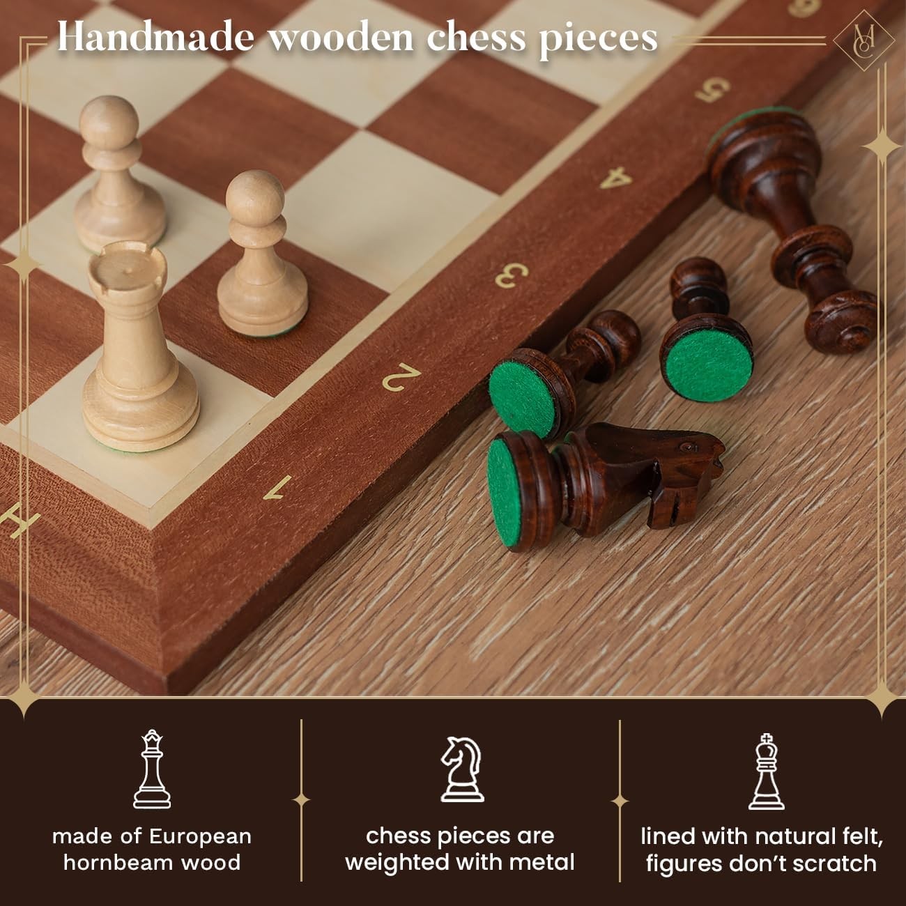 Professional Wooden Chess Set 48cm • Staunton Pieces • Inlaid Board & Storage Bo