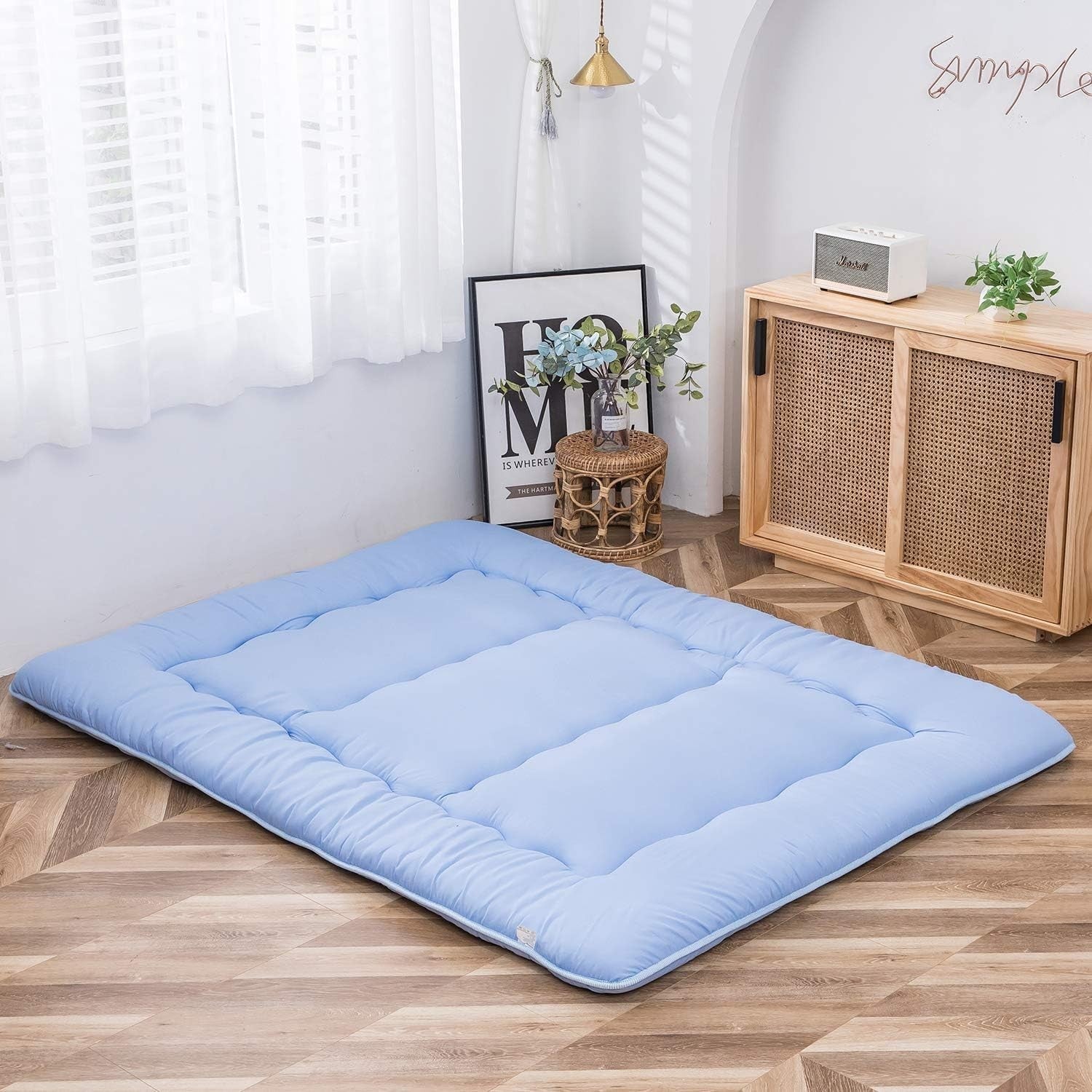 Dusty- Double Foldable Futon Mattress | Thick Tatami Sleep Pad, Portable Lounger