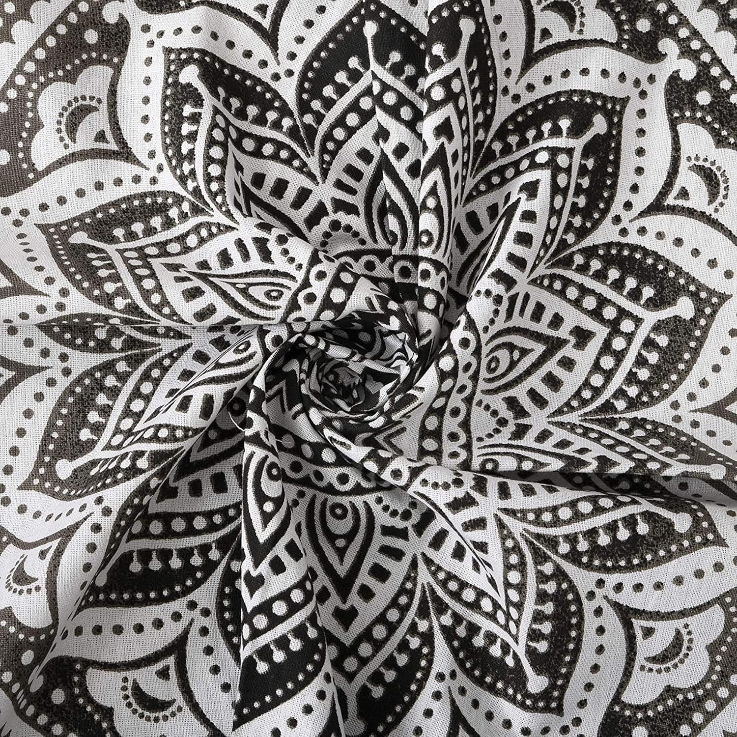 Boho Black White Cotton Tapestry 54x84" Wall Art Decor