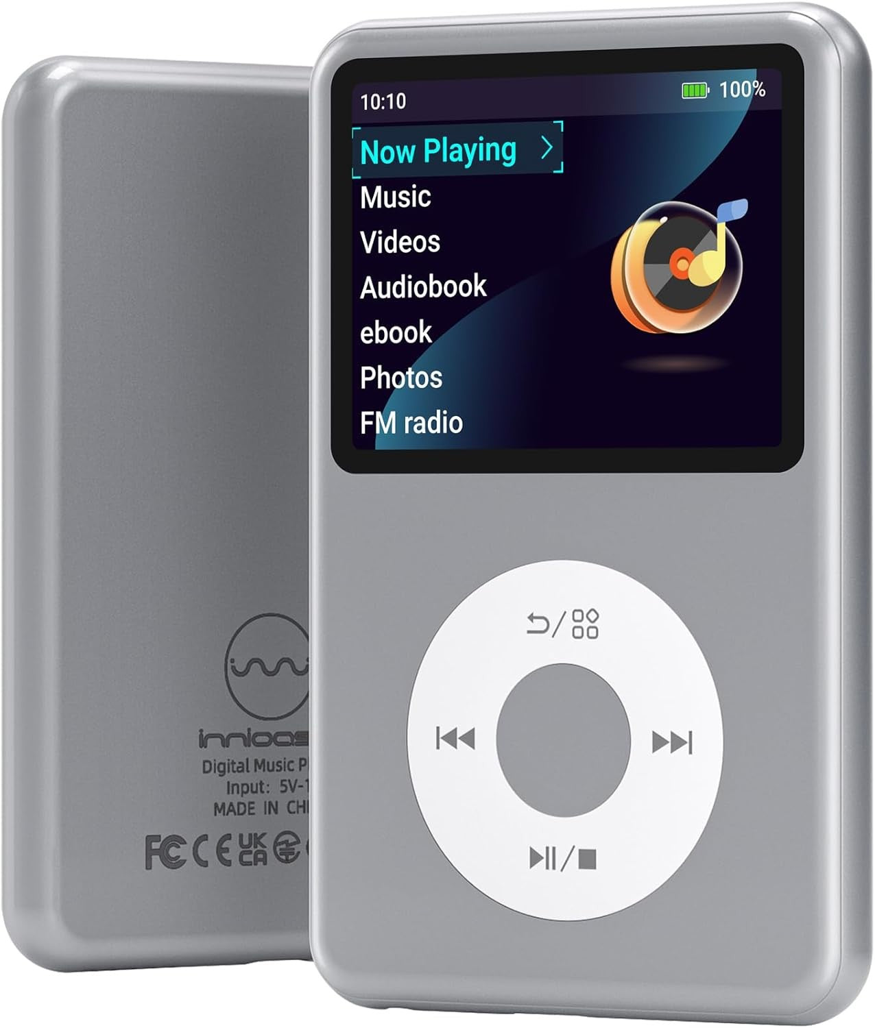 Bluetooth MP3 Player FM Radio Video E-Book Silver