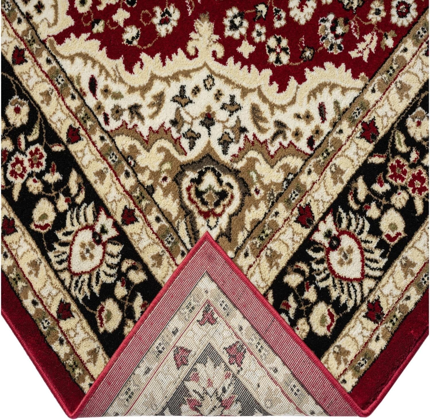 Red Vintage Door Mat 60x110cm Soft Non Slip Low Pile Indoor Hallway Rug