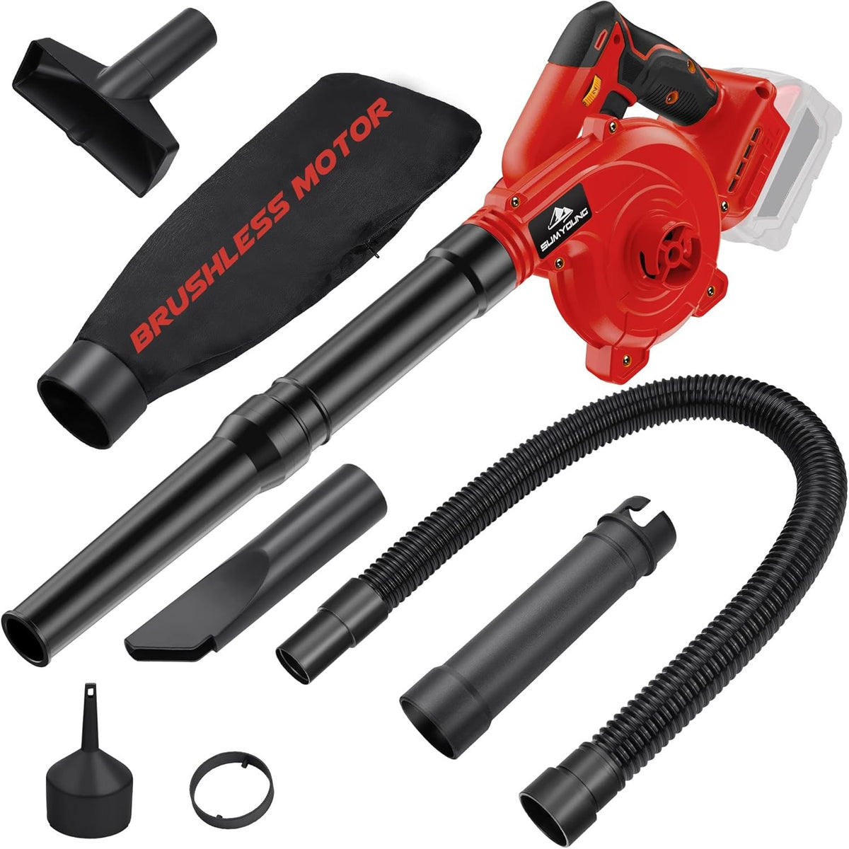 Cordless Leaf Blower Vacuum 2-in-1 Brushless 180MPH Variable Speed Tool