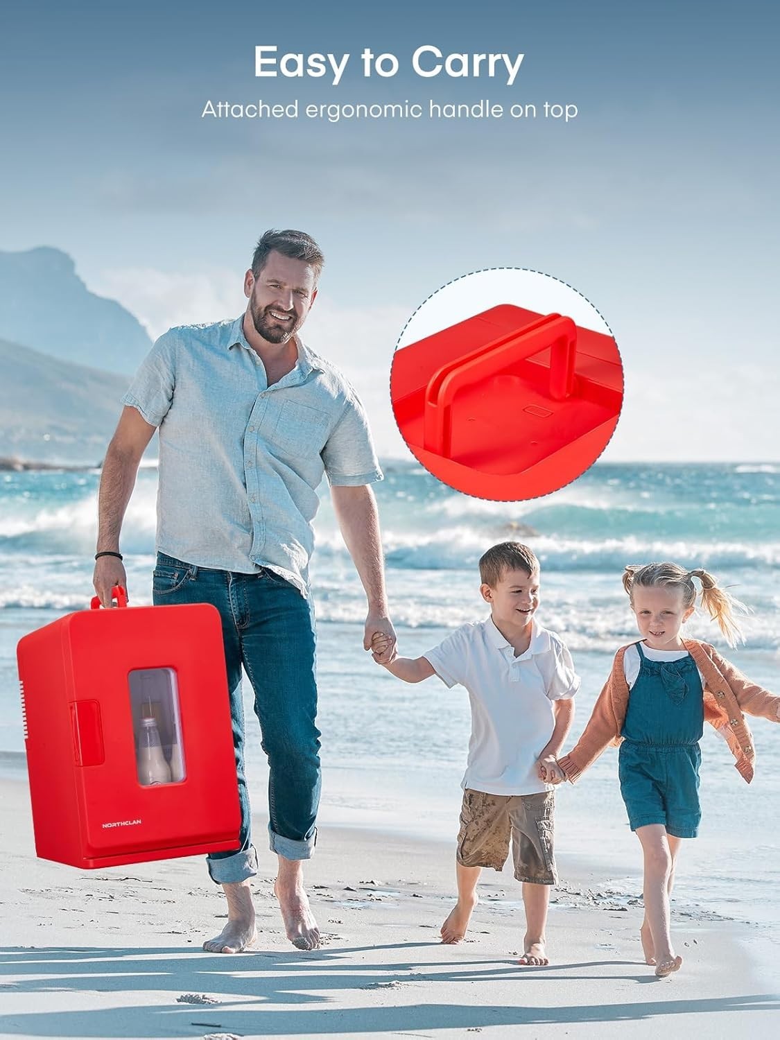 15L Mini Fridge Portable Cooler & Warmer Red 12V/240V Compact
