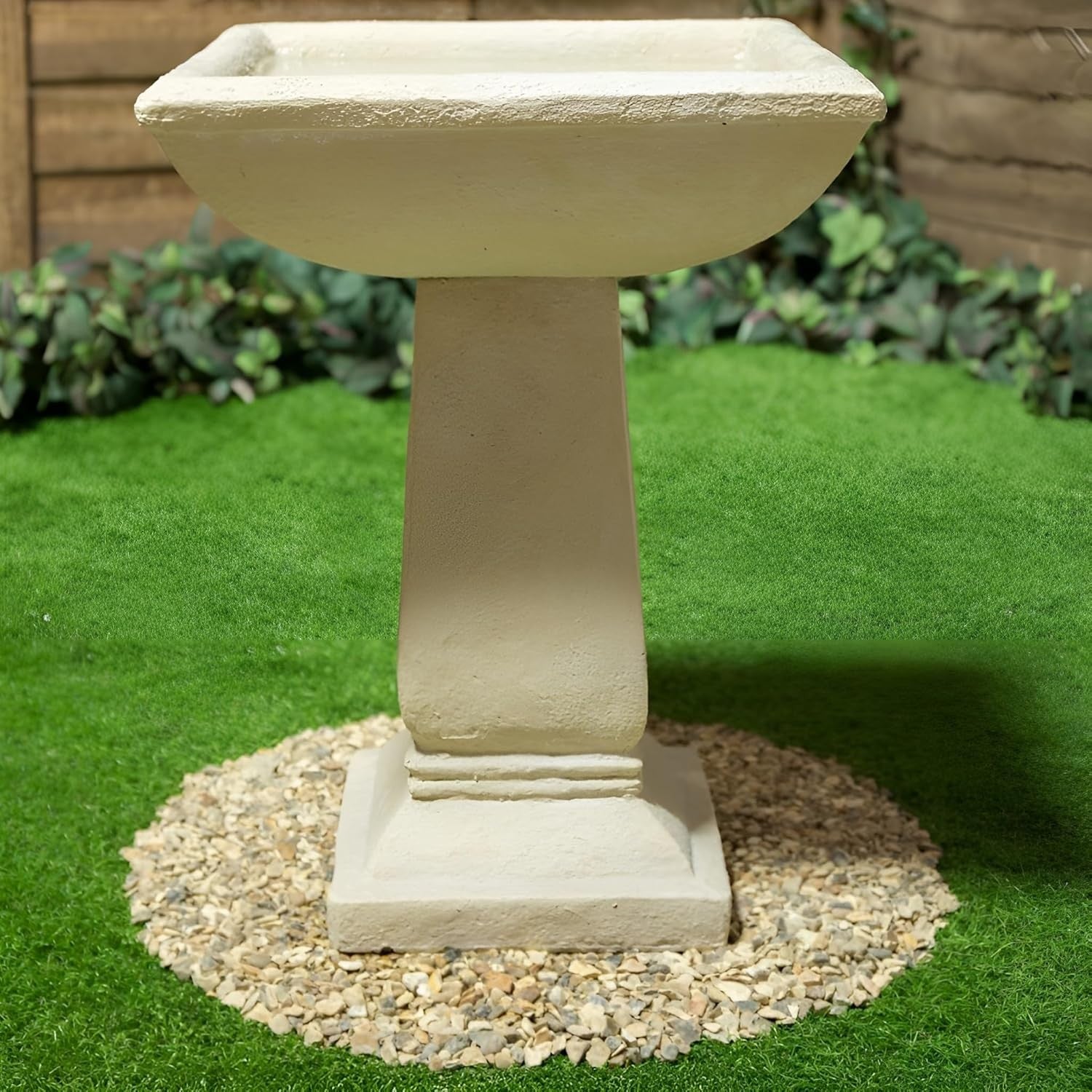 Selbourne 52cm Stone Bird Bath | Tall Free Standing Garden Ornament Decor