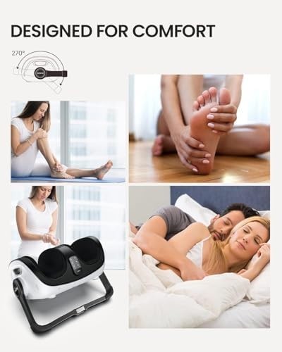 Heated Foot & Calf Massager Machine Deep Kneading Remote Control