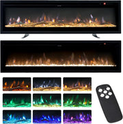178cm Electric Fireplace Wall Mount/Recessed/Free Standing with Remote