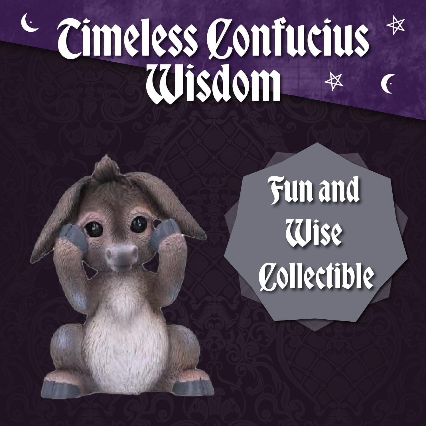 Three Wise Donkeys Ornament Set 11cm Resin Figurines Home Decor Gift Cute Trio