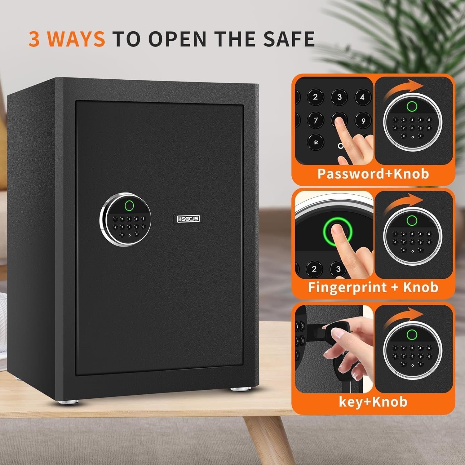 Large Biometric Fingerprint Safe 85L Digital Keypad Home Security