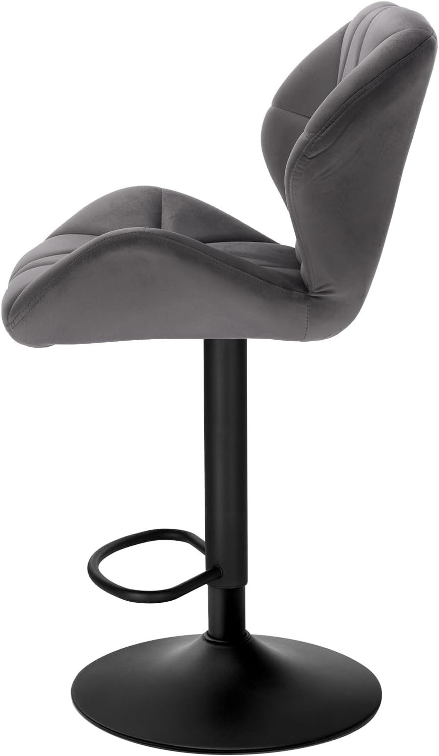 Swivel Bar Stools Set of 2 Adjustable Counter Chairs Dark Grey