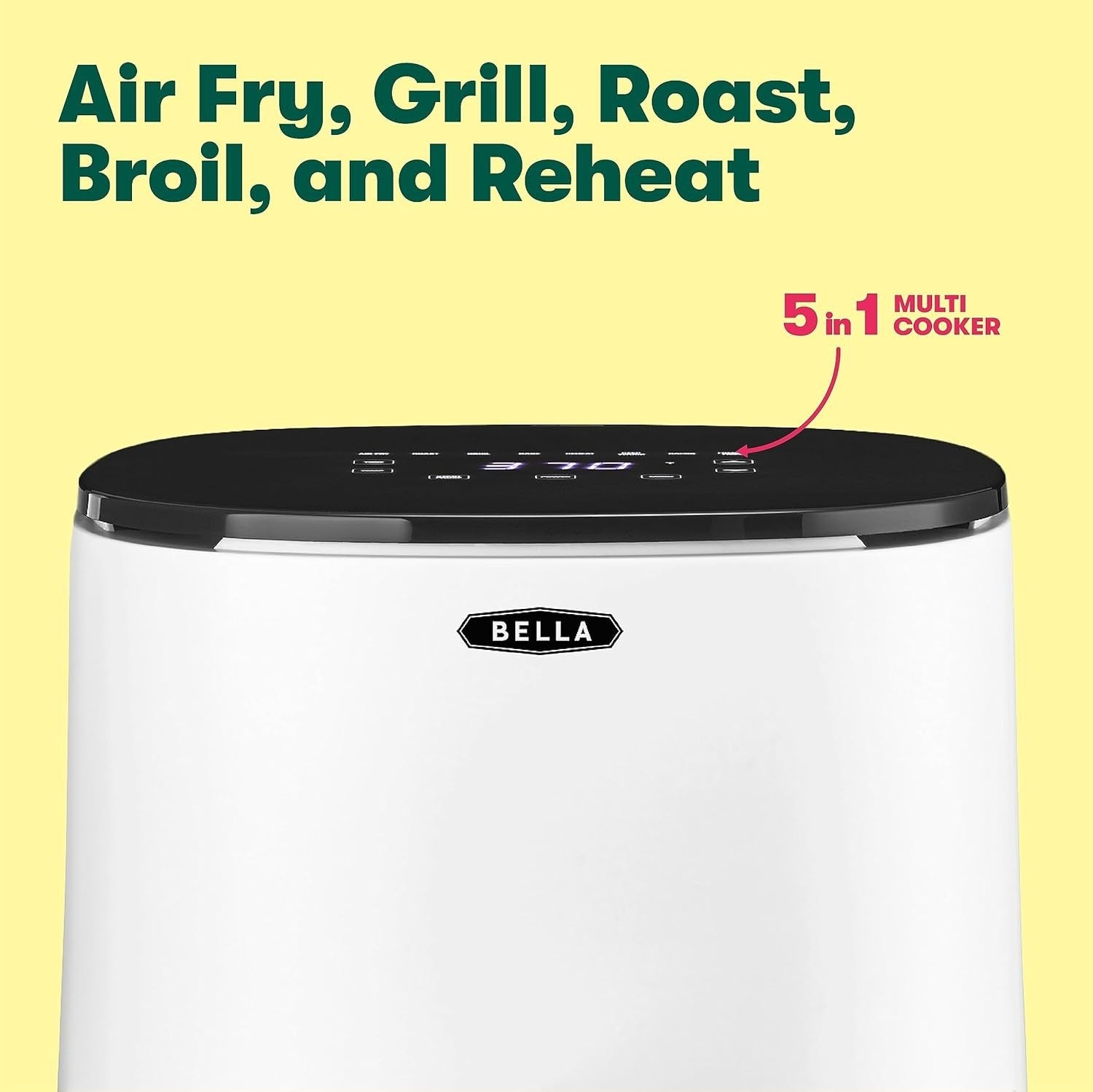 Compact Air Fryer 2.9QT | Touchscreen No-Oil Fast Cooking Dishwasher Safe White