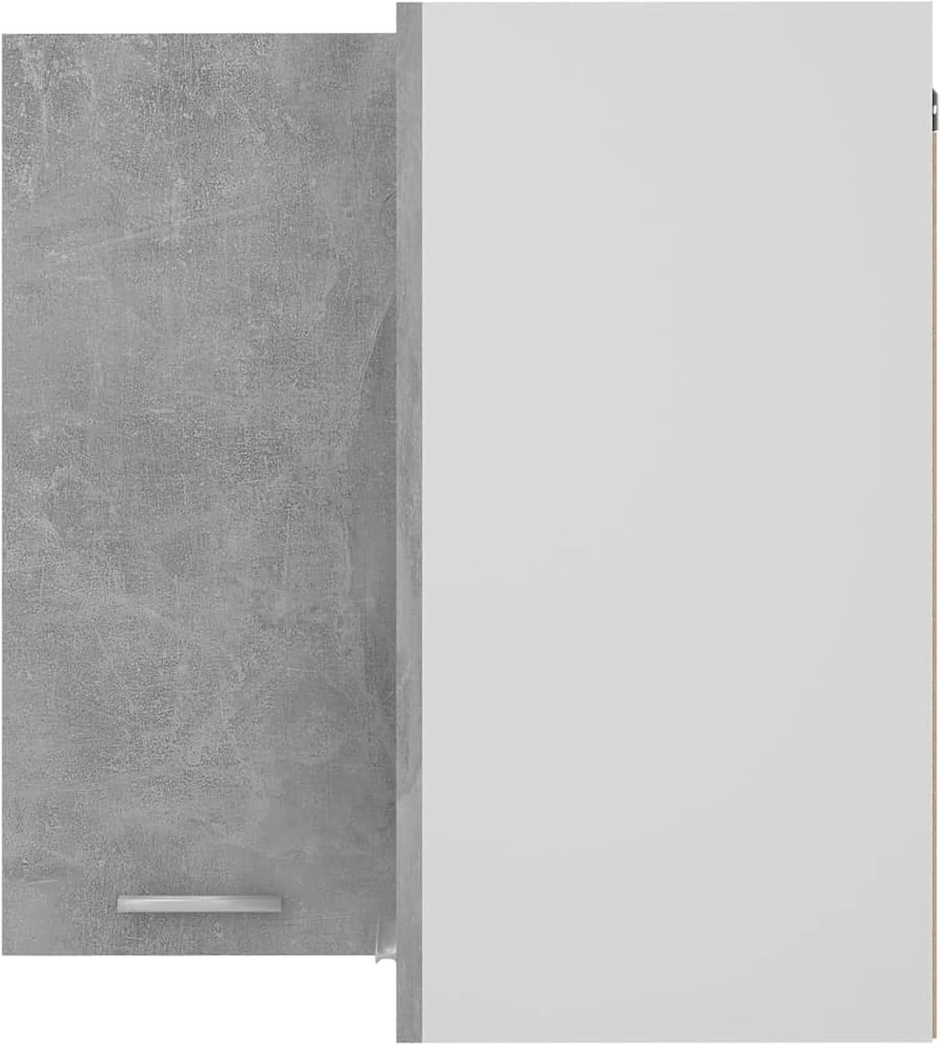 Corner Kitchen Wall Cabinet with Lockable Doors & Spacious Shelves 57x57x60cm