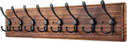Wooden Wall Mounted Coat Rack | 8 Hook Heavy Duty Hallway Hanger Organizer