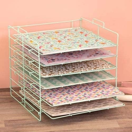6-Tier Desktop Paper Organizer Tray | Stackable Craft & Scrapbook Storage