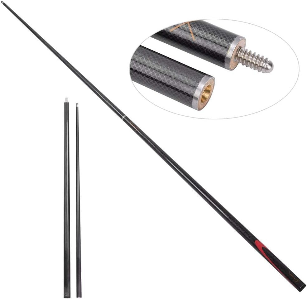 57" Carbon Snooker Pool Cue 9mm Tip Black Warp Resistant