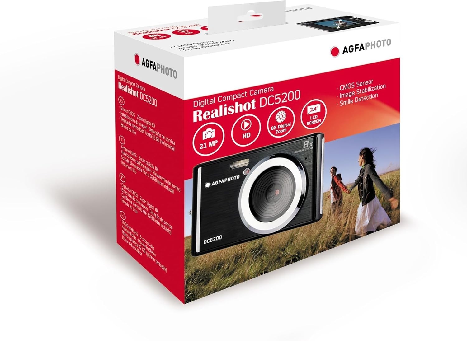 21MP Digital Compact Camera 8X Zoom 720P HD LCD Screen Black