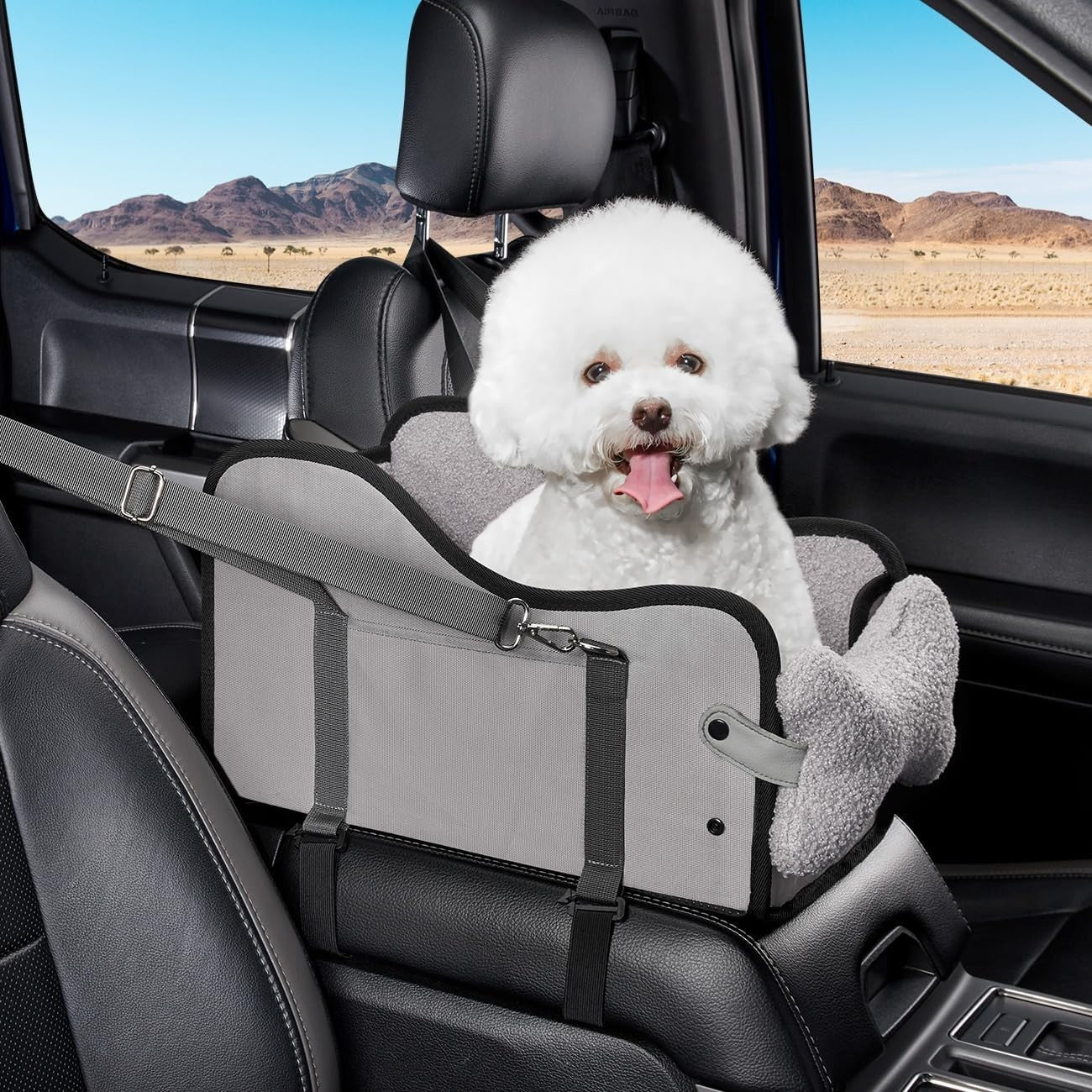Pet Car Booster Seat Carrier Small Dog Cat Centre Armrest Waterproof