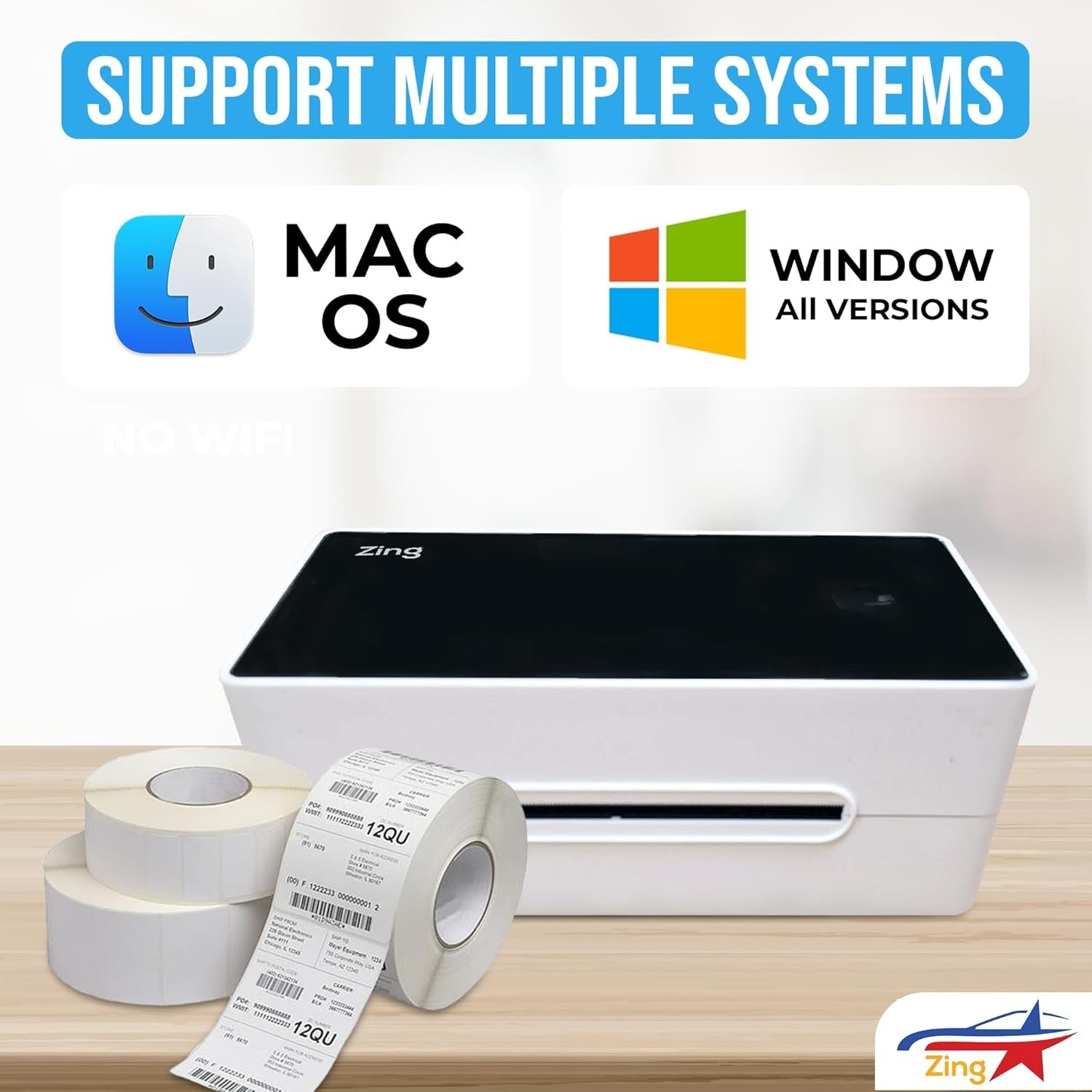 4x6 Thermal Label Printer 300DPI High Speed USB Mac Windows