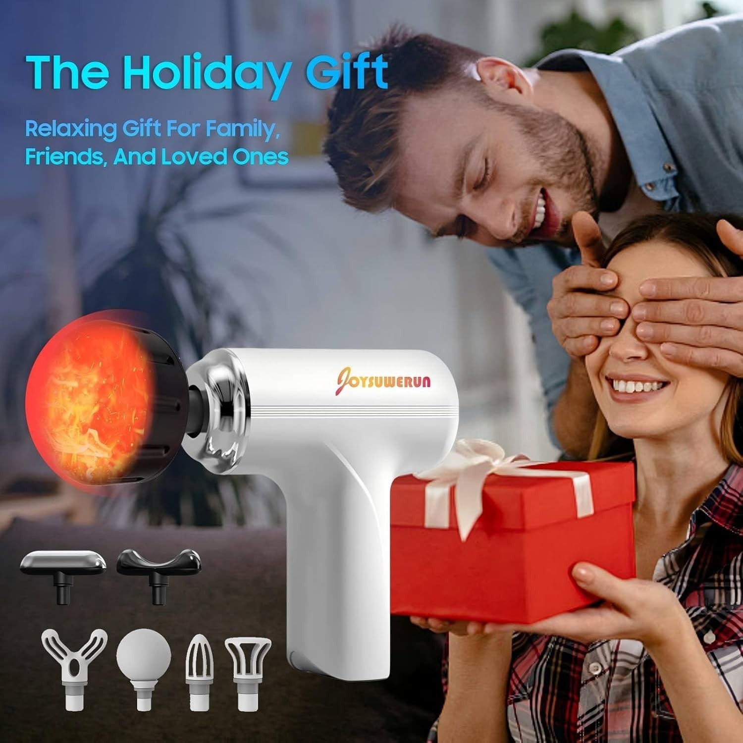 Deep Tissue Massage Gun with Heat Head Portable Percussion Muscle Recovery