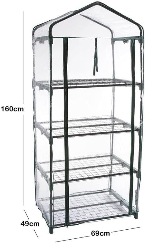 4-Tier Mini Greenhouse PVC Cold Frame Vertical Plant Shelves for Patio & Garden