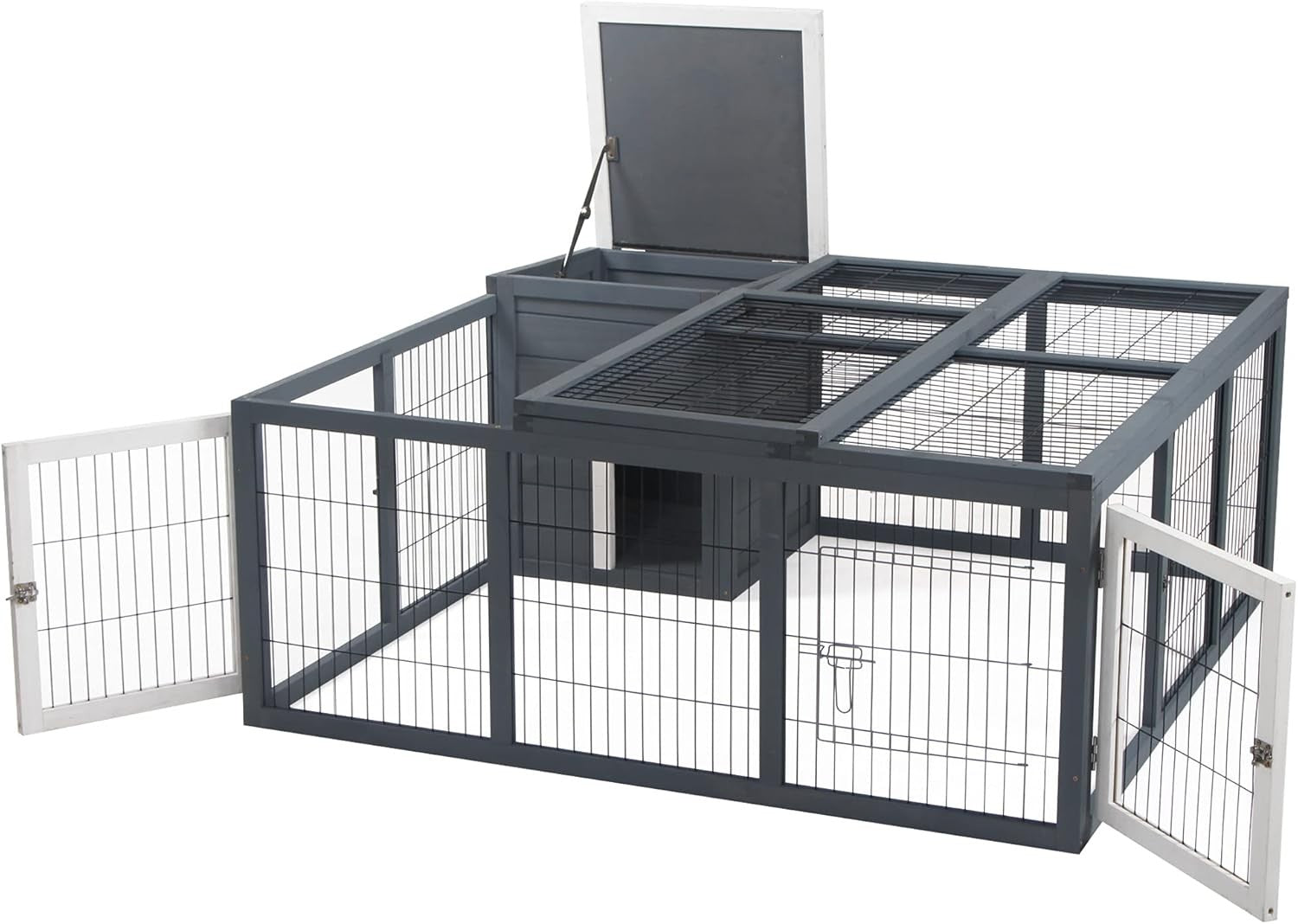 Large Rabbit Run Cage with Openable Top Outdoor Guinea Pig Enclosure